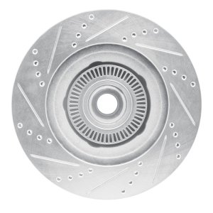 Ford Explorer Sport Brake Rotor (1) - Front Right - R1 Concepts - Drilled & Slotted - Silver - `01-`05